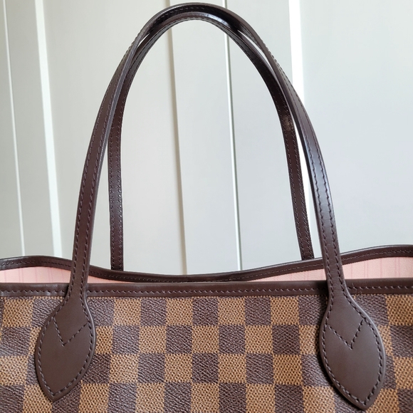 💕Louis Vuitton Neverfull MM Damier Ebene "ROSE Ballerine Interior" Tote Bag - Picture 4 of 16